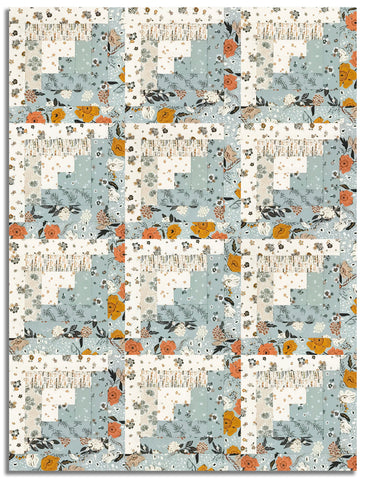 Matt's Moda Pre-cut 12 Block Log Cabin Quilt Kit - Wellspring - Storm