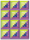 Free Spirit Pre-cut 12 Block Log Cabin Quilt Kit - Tula's True Colors - Thistle
