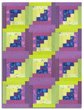Free Spirit Pre-cut 12 Block Log Cabin Quilt Kit - Tula's True Colors - Thistle