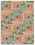 Andover Pre-Cut 12 Block Log Cabin Quilt Kit - Jingle Bell - Vintage Blue