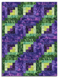 Hoffman Bali Batiks Pre-Cut 12 Block Log Cabin Quilt Kit - 1895 Watercolors - Violet Pine