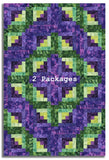 Hoffman Bali Batiks Pre-Cut 12 Block Log Cabin Quilt Kit - 1895 Watercolors - Violet Pine