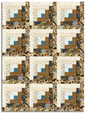 Matt's Moda Pre-cut 12 Block Log Cabin Quilt Kit - Feather & Forest Bloom - Walnut
