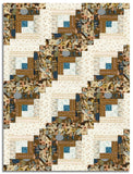 Matt's Moda Pre-cut 12 Block Log Cabin Quilt Kit - Feather & Forest Bloom - Walnut