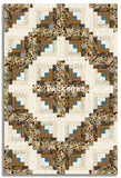 Matt's Moda Pre-cut 12 Block Log Cabin Quilt Kit - Feather & Forest Bloom - Walnut
