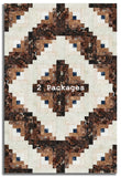 Hoffman Bali Batiks Pre-Cut 12 Block Log Cabin Quilt Kit - Autumn Mist - Walnut