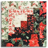 Wilmington Pre-Cut 12 Block Log Cabin Quilt Kit - Cardinal Celebration
