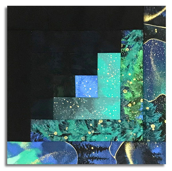 Matt's Timeless Treasures Pre-Cut 12 Block Log Cabin Quilt Kit - Endless Sky