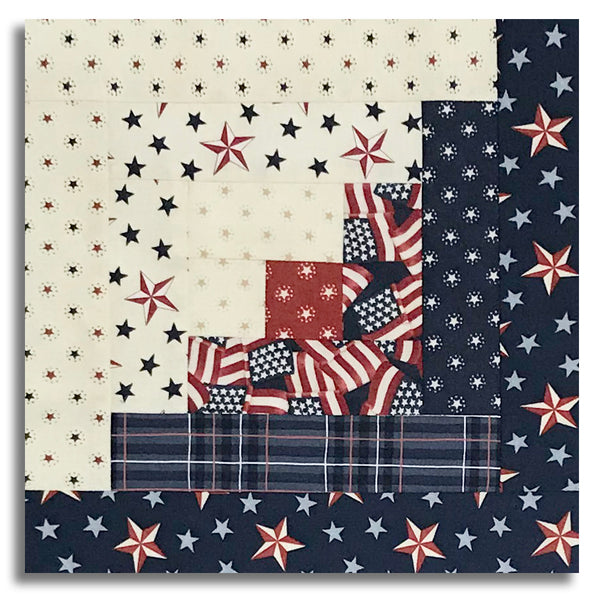 Moda Pre-cut 12 Block Log Cabin Quilt Kit - America 250 Years