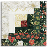 Hoffman Metallic Pre-Cut 12 Block Log Cabin Quilt Kit - Blooming Holidays