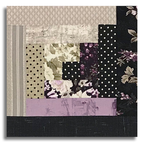 Wilmington Pre-Cut 12 Block Log Cabin Quilt Kit - Blackberry Bramble