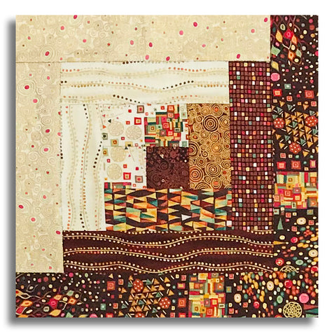 Andover/Makower Pre-Cut 12 Block Log Cabin Quilt Kit - Golden