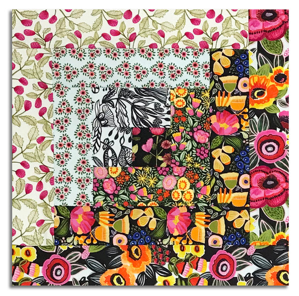 Matt's Free Spirit Pre-cut 12 Block Log Cabin Quilt Kit - Springtime Splendour