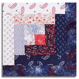 Andover Pre-Cut Log Cabin Table Runner Kit - Americana