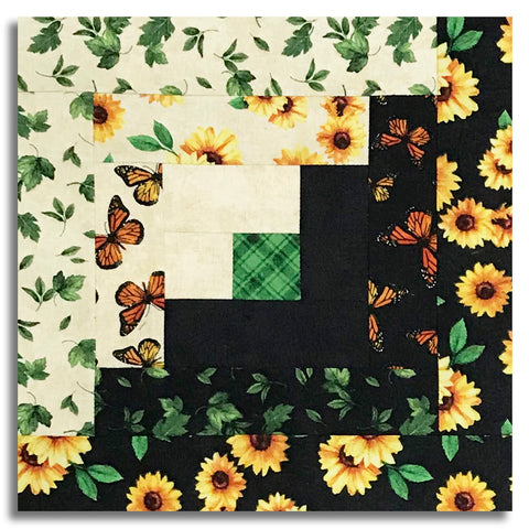 Wilmington Pre-Cut 12 Block Log Cabin Quilt Kit - Sunshine Whispers