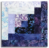 Matt's Hoffman Bali Batiks Pre-Cut 12 Block Log Cabin Quilt Kit - Violet Waves