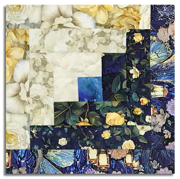 Matt's Timeless Treasures Pre-Cut 12 Block Log Cabin Quilt Kit - Lumiere