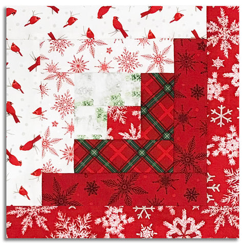 Henry Glass & Co. Pre-Cut 12 Block Log Cabin Quilt Kit - Tailgate Traditions