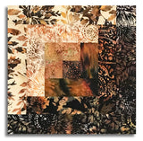 Hoffman Bali Batiks Pre-Cut 12 Block Log Cabin Quilt Kit - Coffee Shoppe