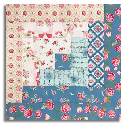 Poppie Cotton Pre-Cut 12 Block Log Cabin Quilt Kit - Stolen Moments