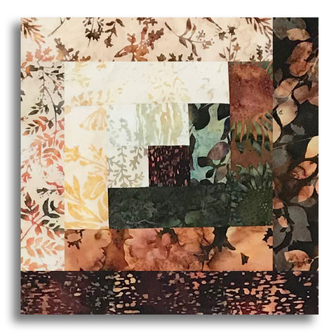 Hoffman Scrappy Bali Batiks Pre-Cut 12 Block Log Cabin Quilt Kit - Twilight Forest