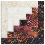 Matt's Hoffman Bali Batiks Pre-Cut 12 Block Log Cabin Quilt Kit - Fall Into You - Sonoma