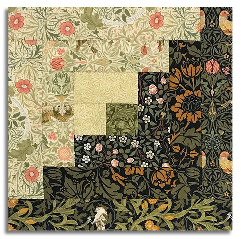 Moda Pre-cut 12 Block Log Cabin Quilt Kit - Morris Muse