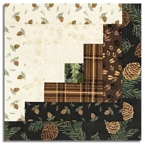 Matt's Moda Pre-cut 12 Block Log Cabin Quilt Kit - Northwoods Lodge