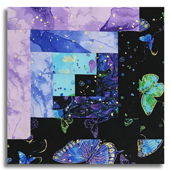 Timeless Treasures Pre-Cut 12 Block Log Cabin Quilt Kit - Evening Glow