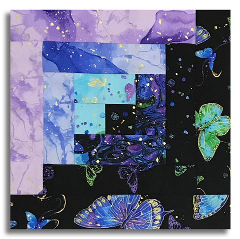 Timeless Treasures Pre-Cut 12 Block Log Cabin Quilt Kit - Evening Glow