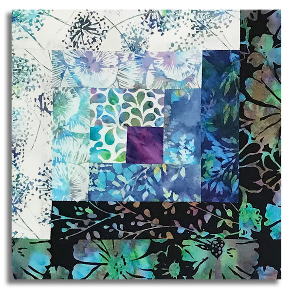 Hoffman Bali Batiks Pre-Cut 12 Block Log Cabin Quilt Kit - Electric Slide