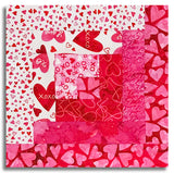 Northcott Pre-Cut 12 Block Log Cabin Quilt Kit - Forever Love