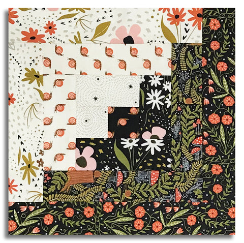 Moda Pre-cut 12 Block Log Cabin Quilt Kit - Night Owl