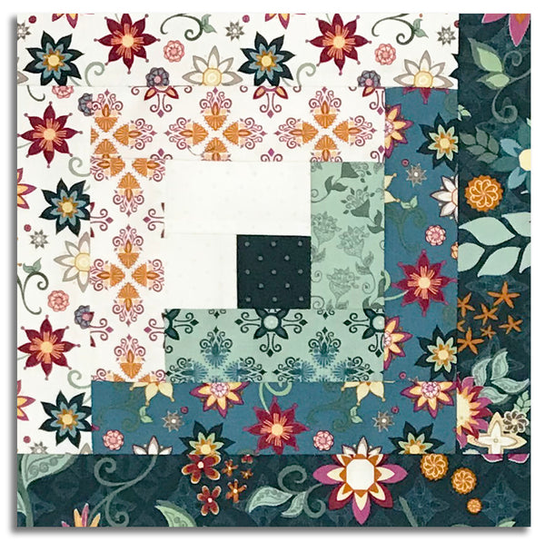 Matt's Riley Blake Pre-Cut 12-Block Log Cabin Quilt Kit - Where The Wildflowers Are