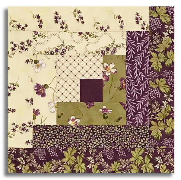 Moda Pre-cut 12 Block Log Cabin Quilt Kit - Collection For A Cause: Essence - Plum