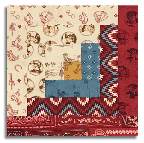 Riley Blake Pre-Cut 12-Block Log Cabin Quilt Kit - John Wayne American West