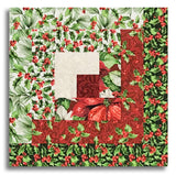 Northcott Pre-Cut 12 Block Log Cabin Quilt Kit -  Holiday Joy