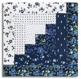 Moda Pre-cut 12 Block Log Cabin Quilt Kit - Blueprint