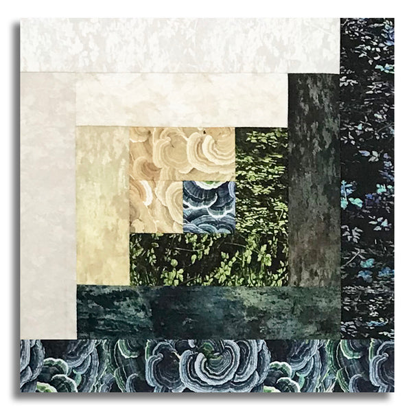 Clothworks Pre-Cut 12 Block Log Cabin Quilt Kit - Nature Study