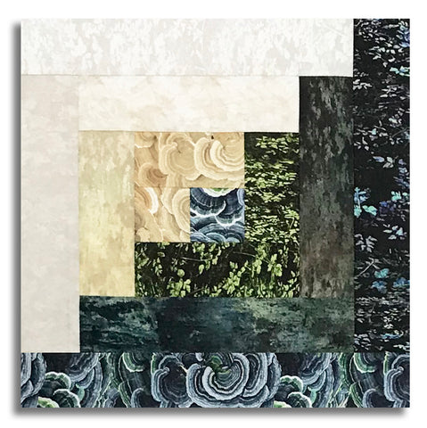 Clothworks Pre-Cut 12 Block Log Cabin Quilt Kit - Nature Study