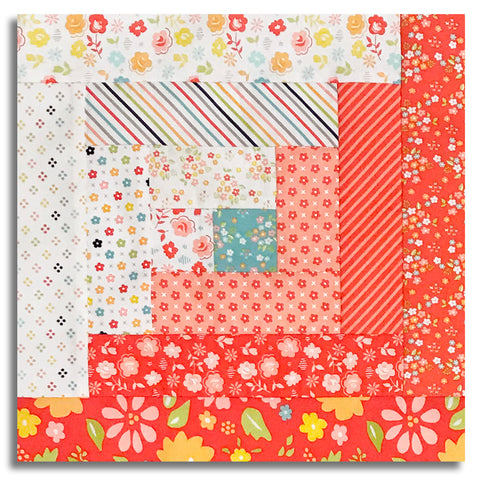 Moda Pre-cut 12 Block Log Cabin Quilt Kit - Delightfully Yours