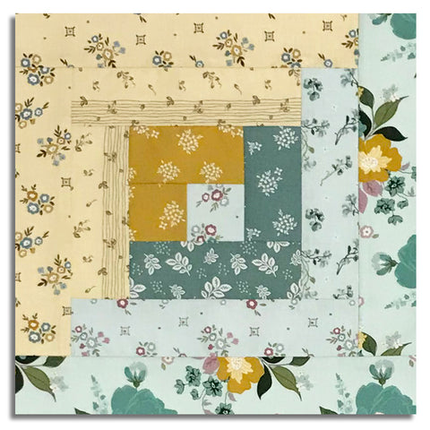 Matt's Riley Blake Pre-Cut 12-Block Log Cabin Quilt Kit - Renew