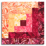 Matt's Hoffman Bali Batiks Pre-Cut 12 Block Log Cabin Quilt Kit - Sundown