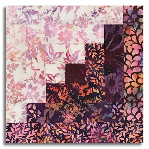 Hoffman Bali Batiks Pre-Cut 12 Block Log Cabin Quilt Kit - Huckleberry Haven
