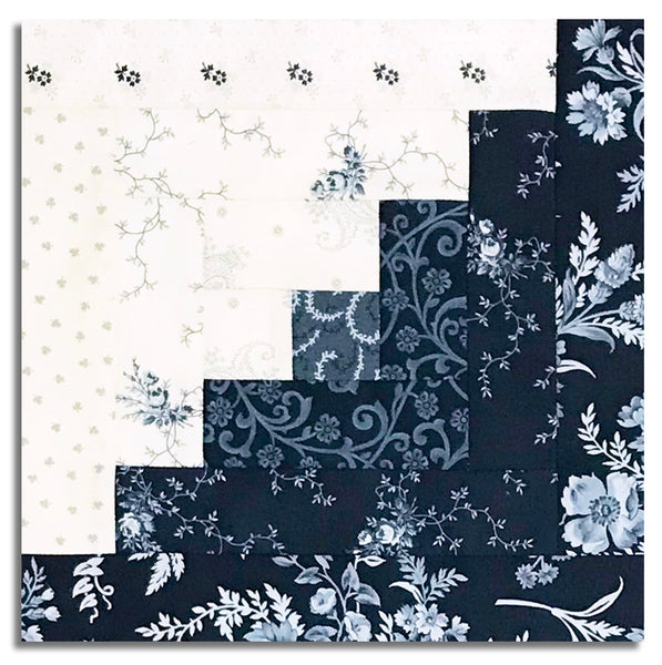 Matt's Moda Pre-cut 12 Block Log Cabin Quilt Kit - Breathtaking Blues