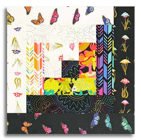 Andover Pre-Cut 12 Block Log Cabin Quilt Kit - Color Wheel