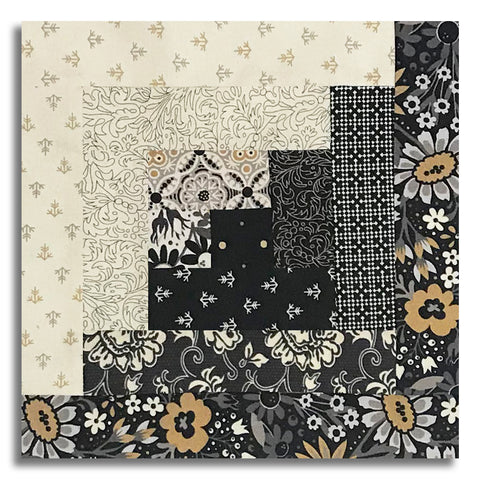 Moda BasicGrey Pre-cut 12 Block Log Cabin Quilt Kit - Posh