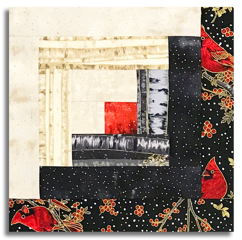 Hoffman Pre-Cut 12 Block Log Cabin Quilt Kit - Berries & Birch