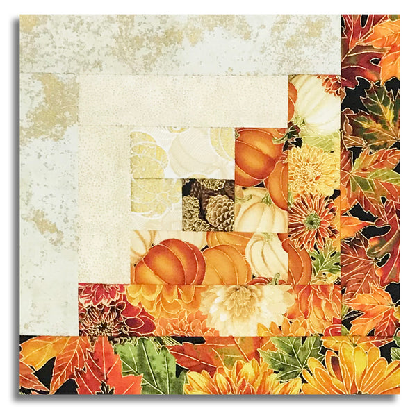 Timeless Treasures Pre-Cut 12 Block Log Cabin Quilt Kit - Give Thanks