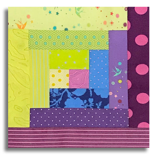 Free Spirit Pre-cut 12 Block Log Cabin Quilt Kit - Tula's True Colors